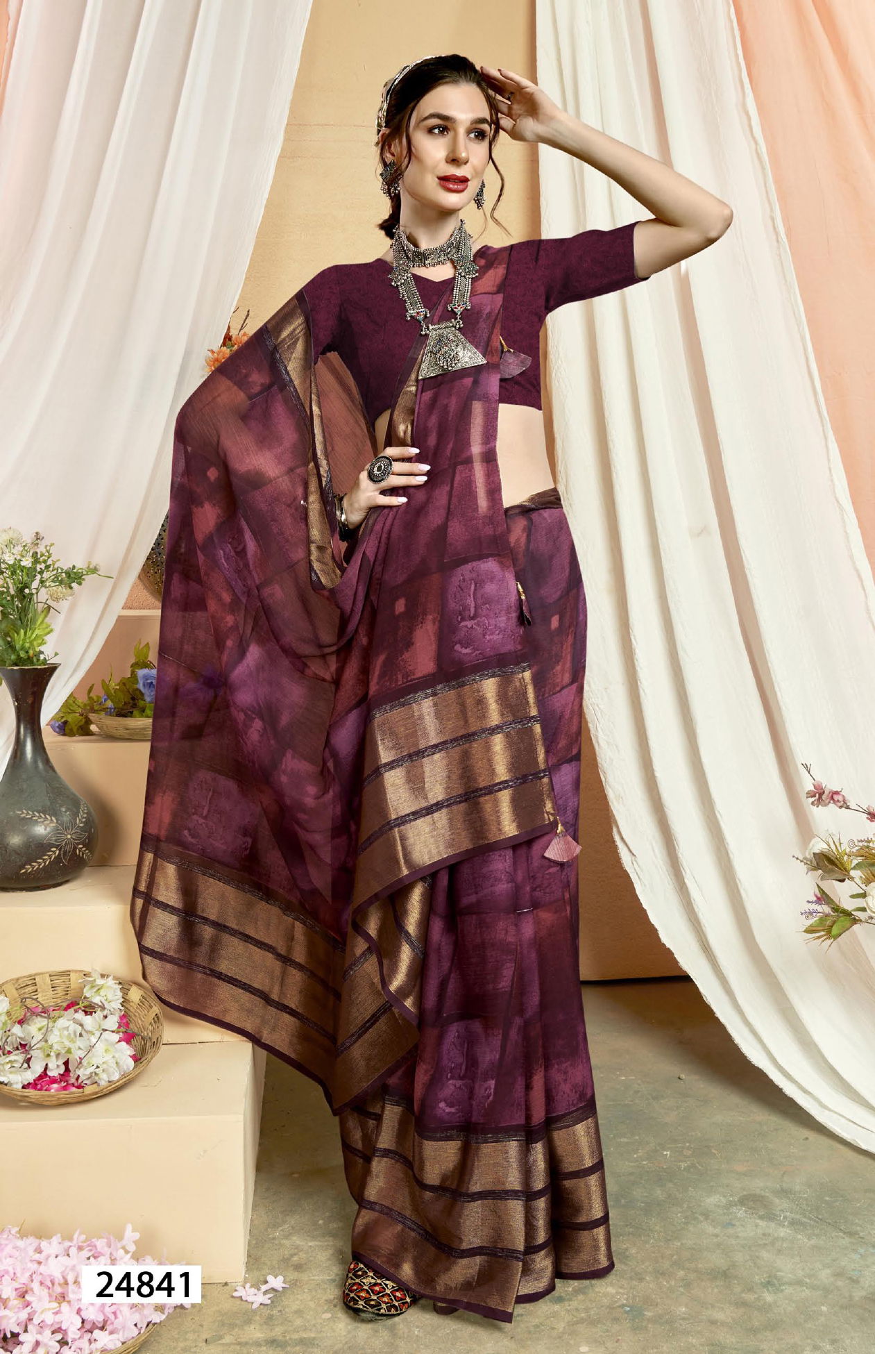 Waterfall Vol 12 By Vallabhi Printed Designer Chiffon Sarees Wholesale Shop In Surat